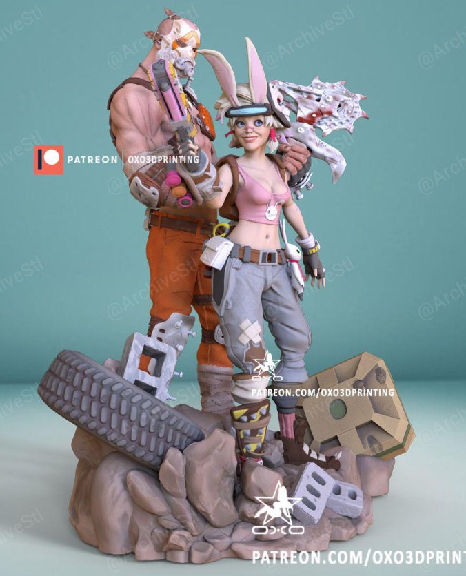 无主之地  Tina与Psycho 3D打印图纸